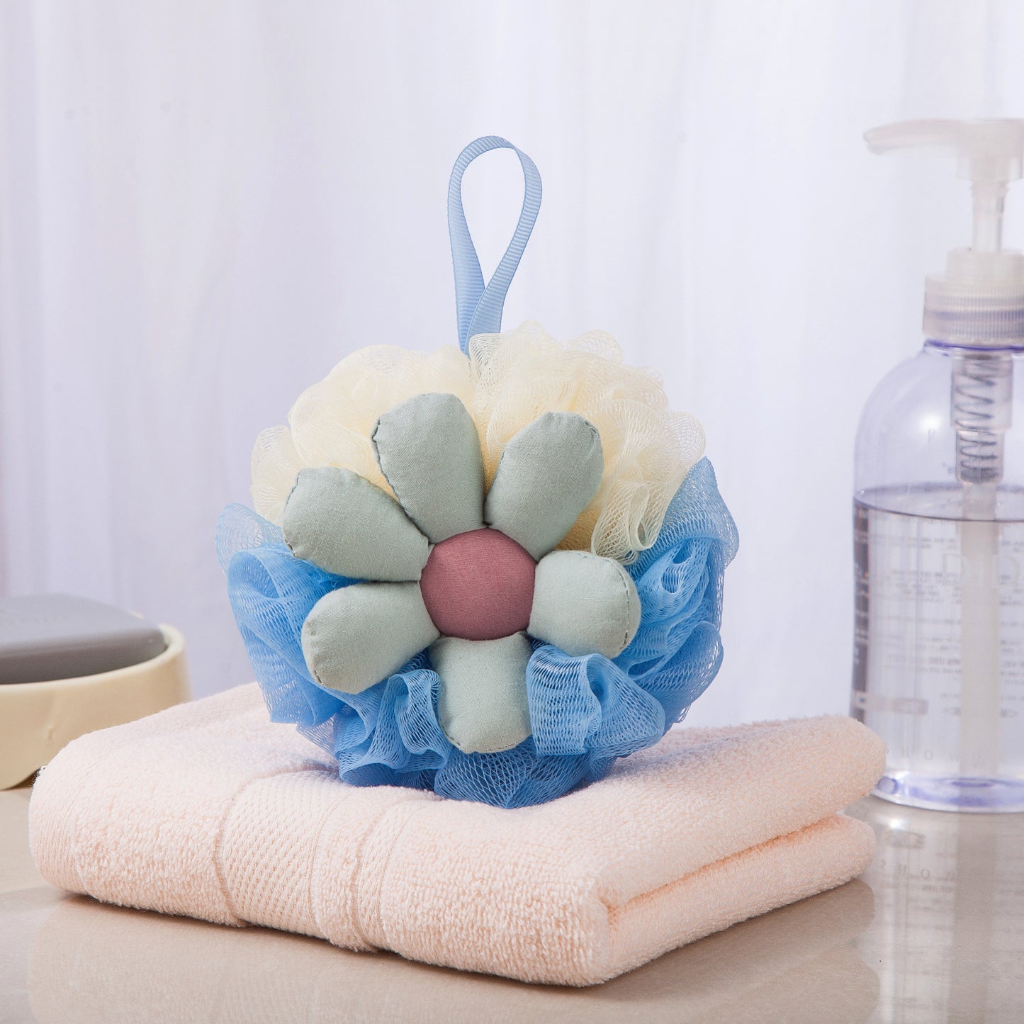 PAPO-  Sunflower Shower Pouf Premium Quality and Rich Foaming