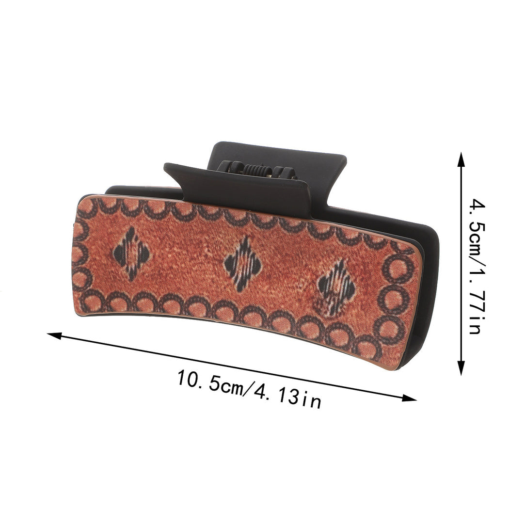 Beau - Cactus Feather Print Hair Claw