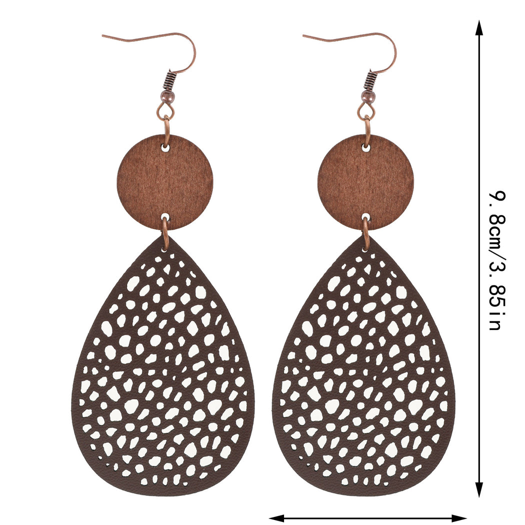Earedge - Colorful Cutout Teardrop Earrings