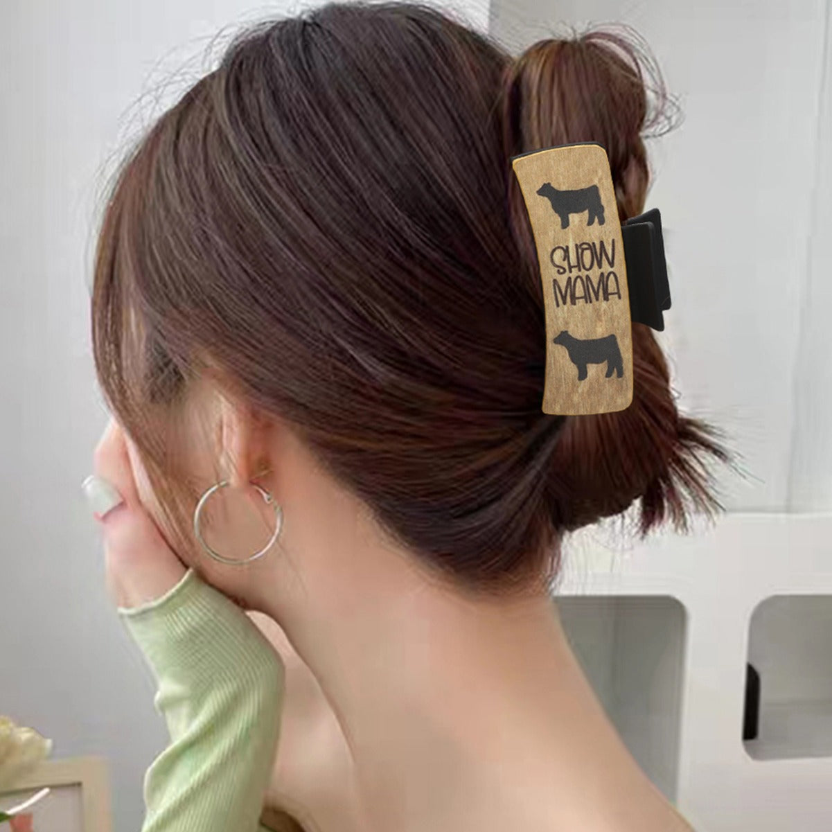 跨境西部风发夹组合套装动物图案皮革鲨鱼夹女士抓夹组合速卖通亚