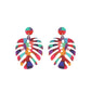 Earedge - Multicolor Abstract Leaf Earrings