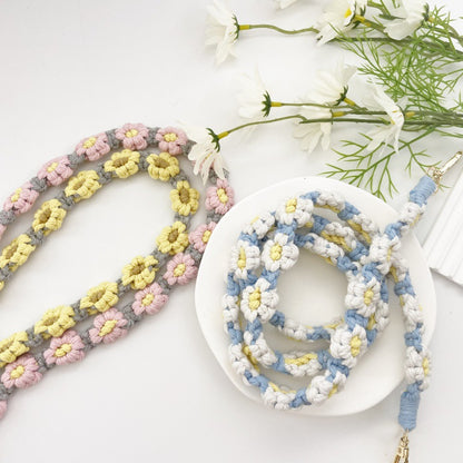 Handmade Crochet Daisy Flower Phone and Bag Lanyard