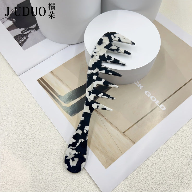 定制便携发梳醋酸防静电高品质复古花色长柄梳子随身携带日韩梳子