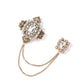 Brovia - Dual Panel Draped Chain Brooch