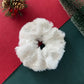 Silver Christmas snowflake plush scrunchie
