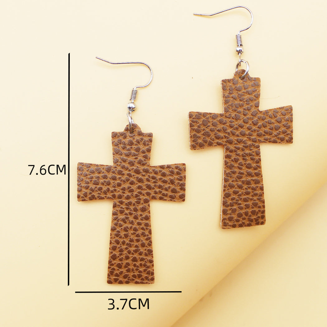 Earedge - Polka Dot Cross Drop Earrings