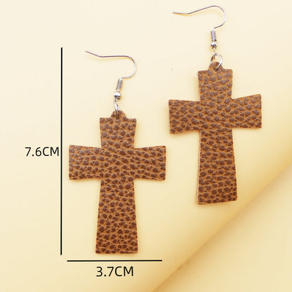 Earedge - Polka Dot Cross Drop Earrings