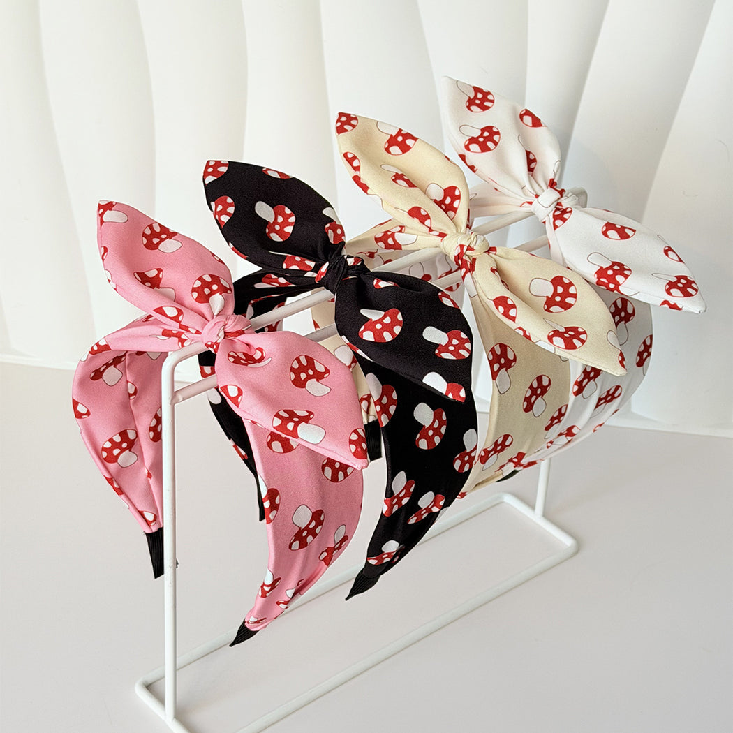 Four mushroom bow knotted headband colors