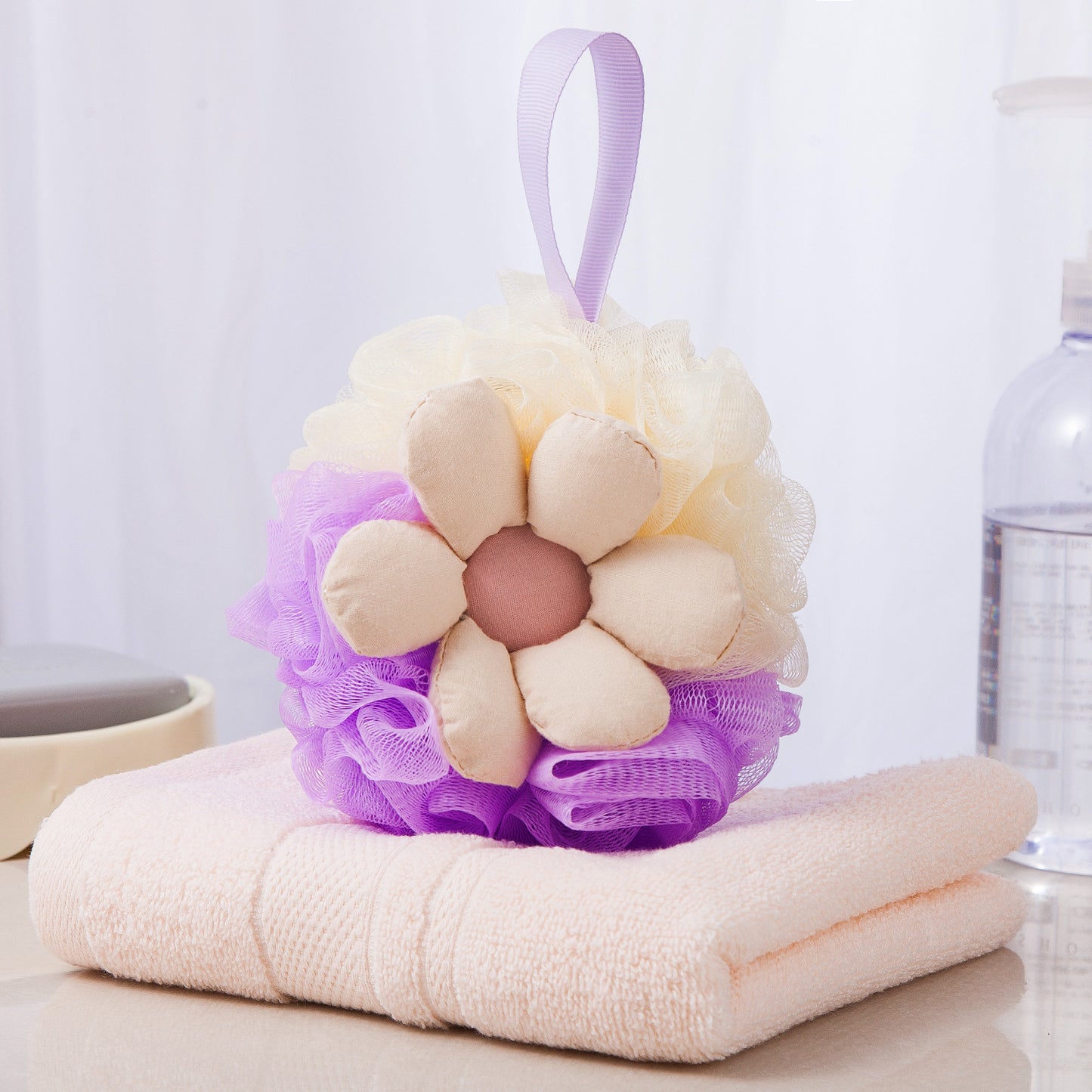 PAPO-  Sunflower Shower Pouf Premium Quality and Rich Foaming