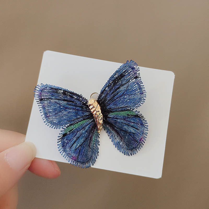 Brovia - Butterfly Embroidered Wing Brooch
