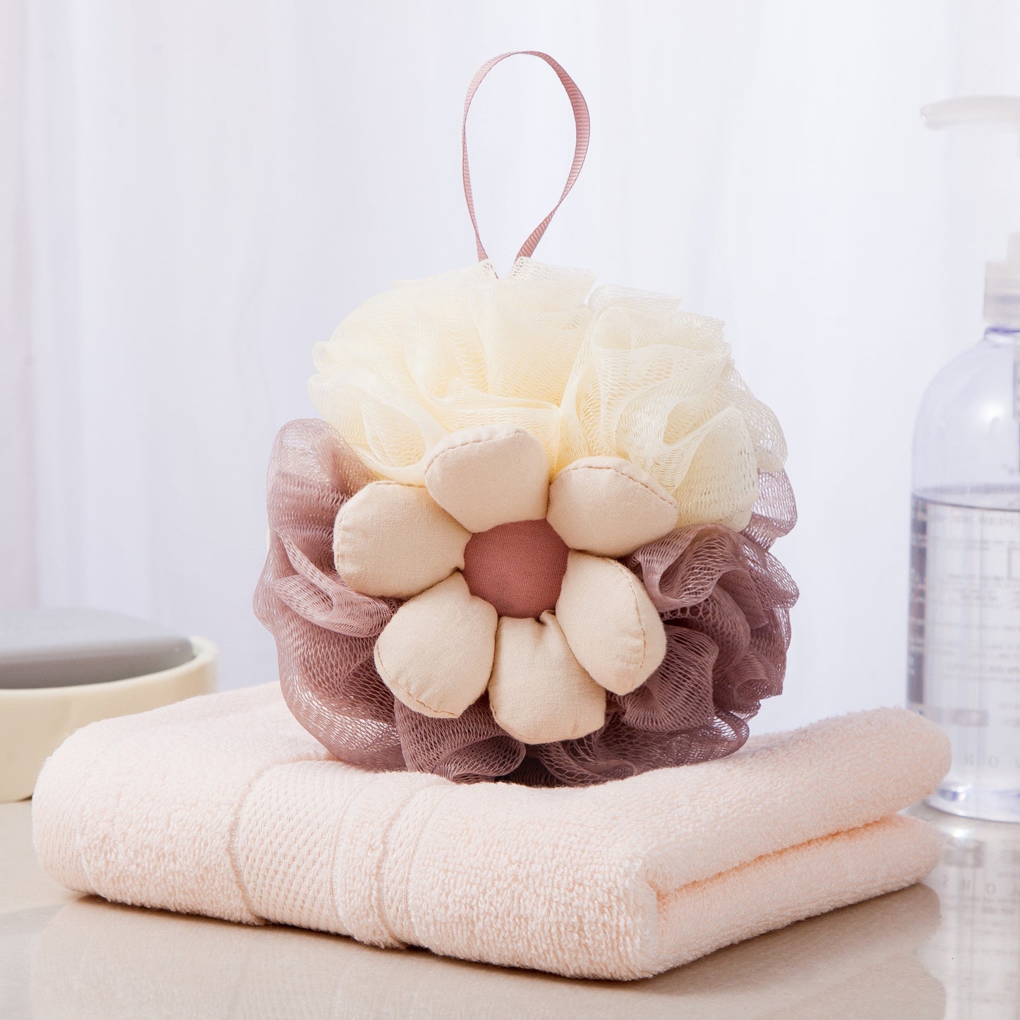 PAPO-  Sunflower Shower Pouf Premium Quality and Rich Foaming