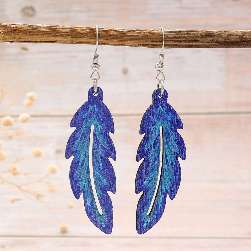 Earedge - Multicolor Abstract Leaf Earrings