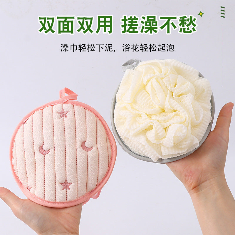 现货沐浴球不易散加大号洗澡浴花球超柔起泡双面女士用洗澡搓澡巾