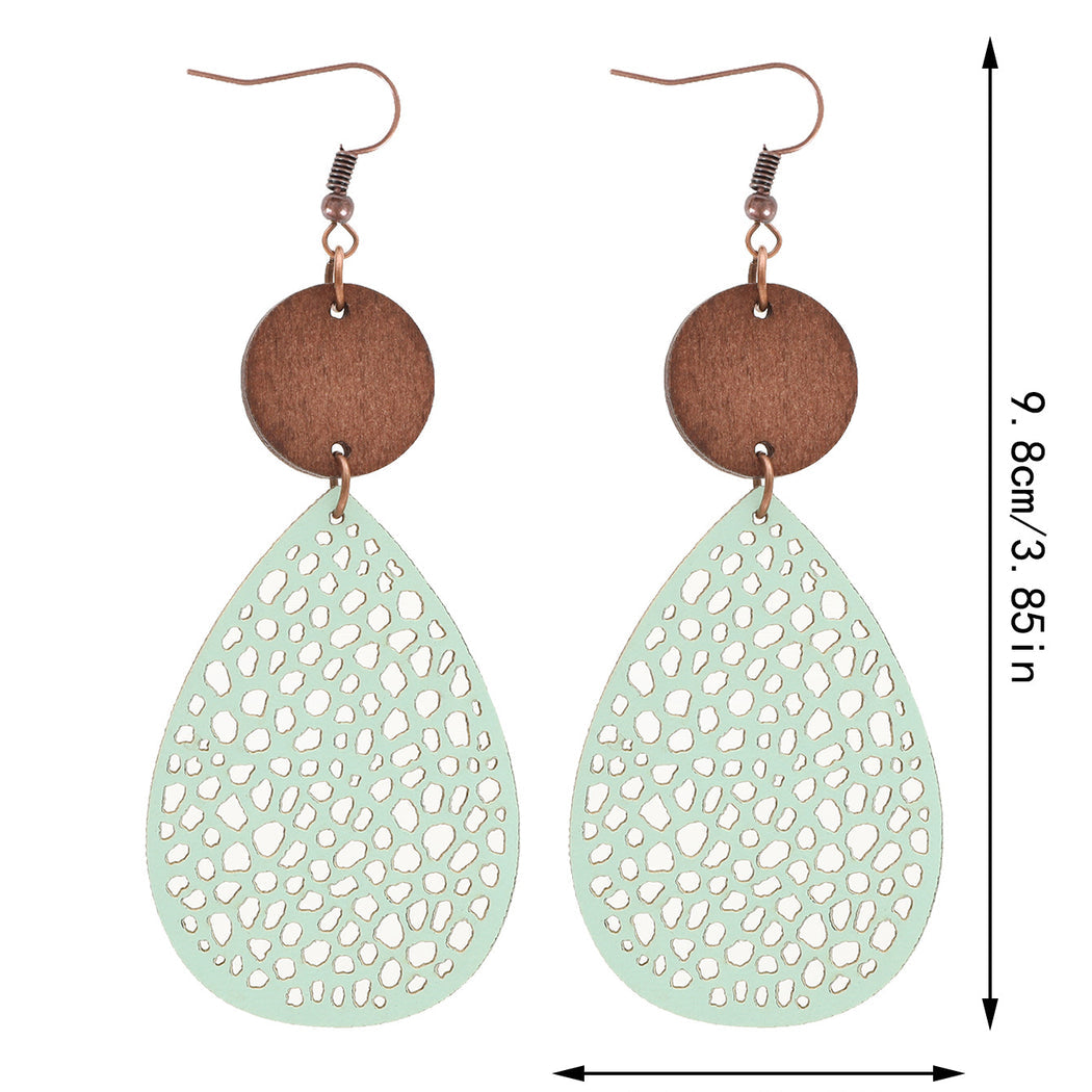 Earedge - Colorful Cutout Teardrop Earrings