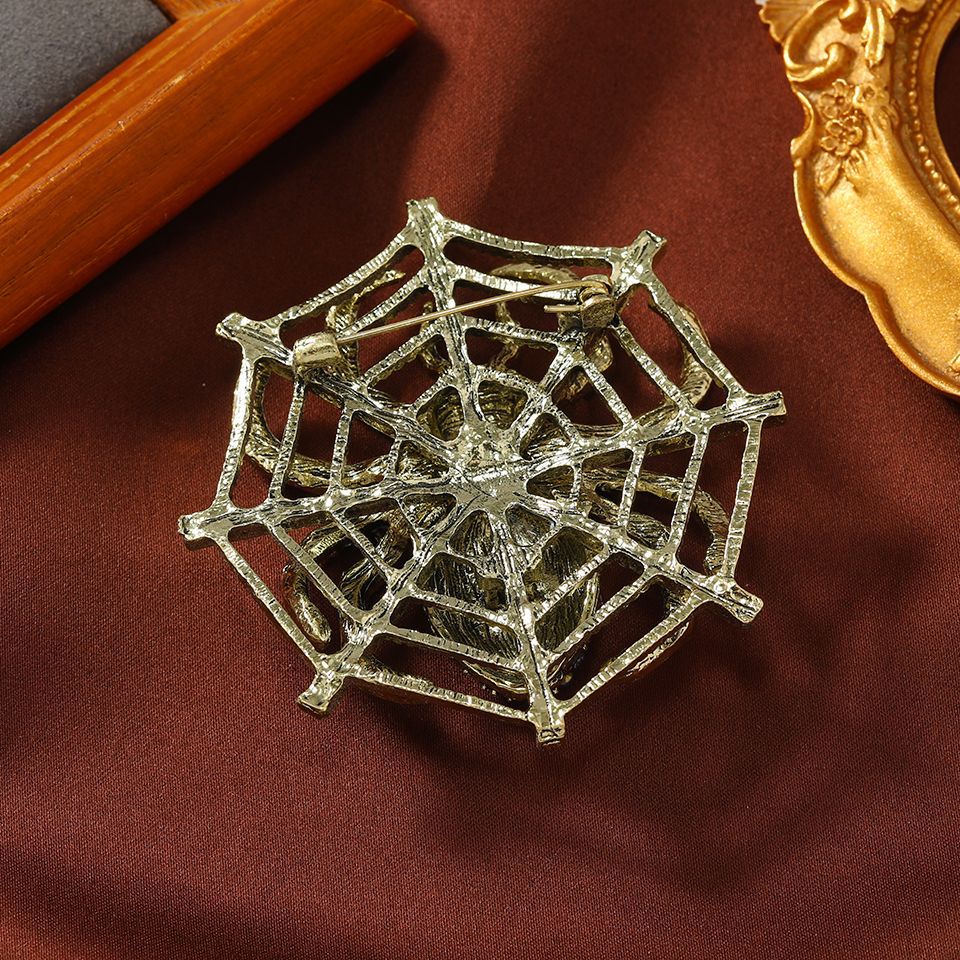 新款复古蜘蛛网蜘蛛胸针重工大号胸针个性昆虫别针西装外套配饰