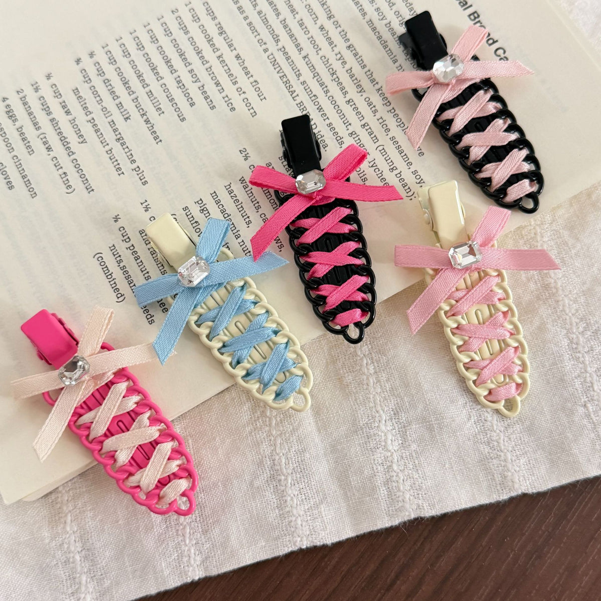 Beau - Ribbon-Laced Bow Hair Clip
