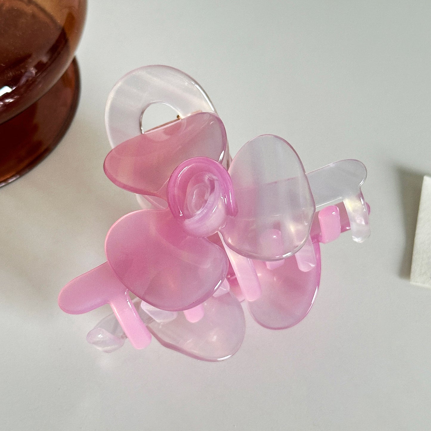 朵薇饰品醋酸立体花朵发夹高级感盘发夹子百搭半扎发鲨鱼夹子发饰