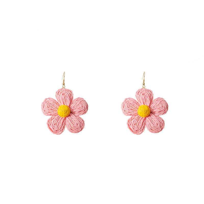 Handmade Woven Floral Earrings