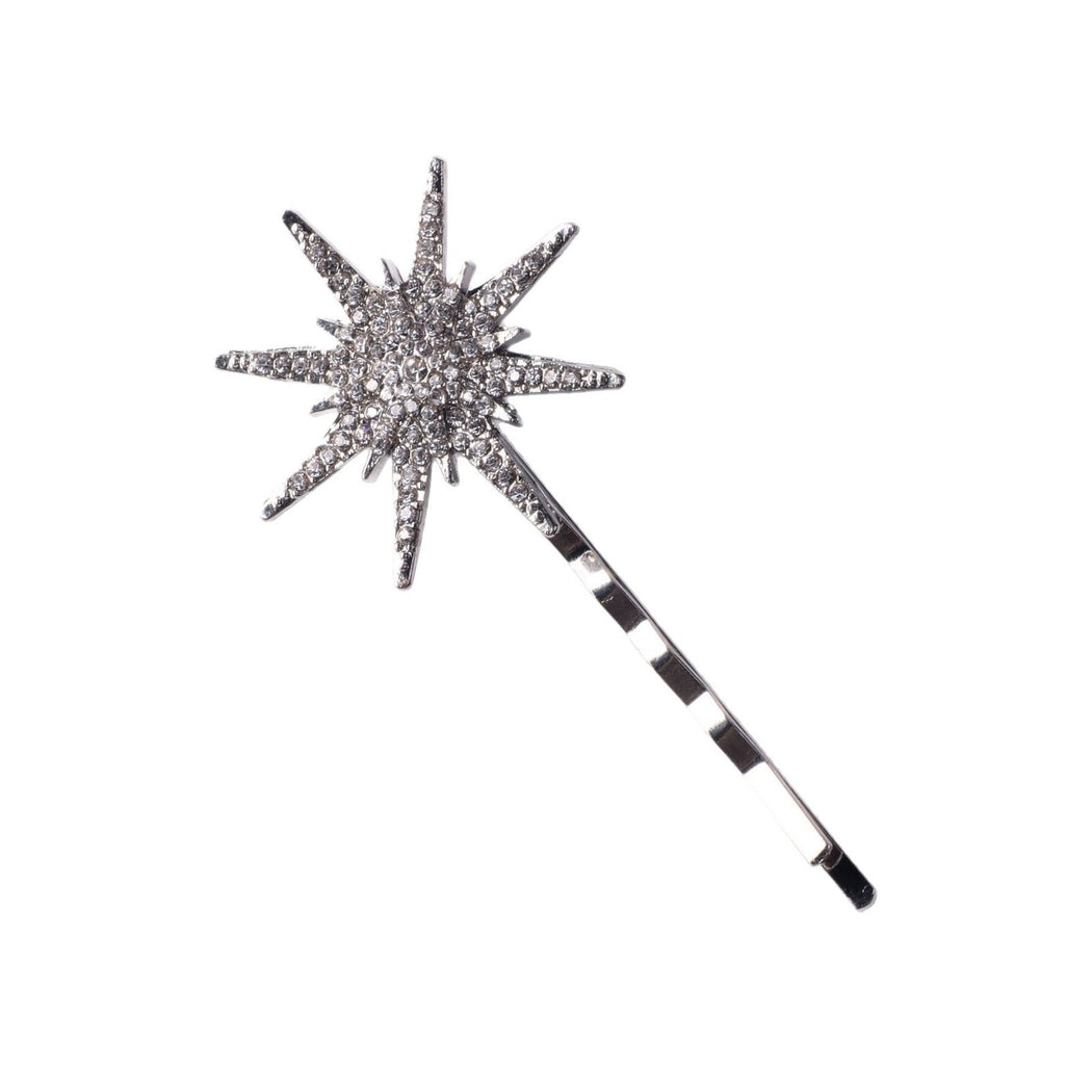 Rhinestone sun moon and star hair clips