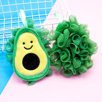 PAPO - Cute Fruit-Shaped Bath Pouf with Scrubber