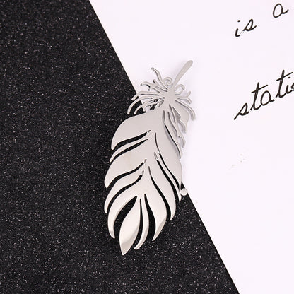Brovia - Feather Openwork Silhouette Brooch