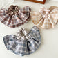 2026新款格子布艺扇形撞色格纹发圈女百搭扎发马尾头绳发饰品现货