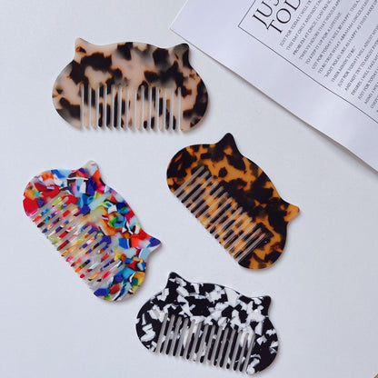 Cat Head Shaped Mini Acetate Comb