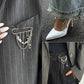 Brovia - Layered Draped Chain Safety Pin Brooch