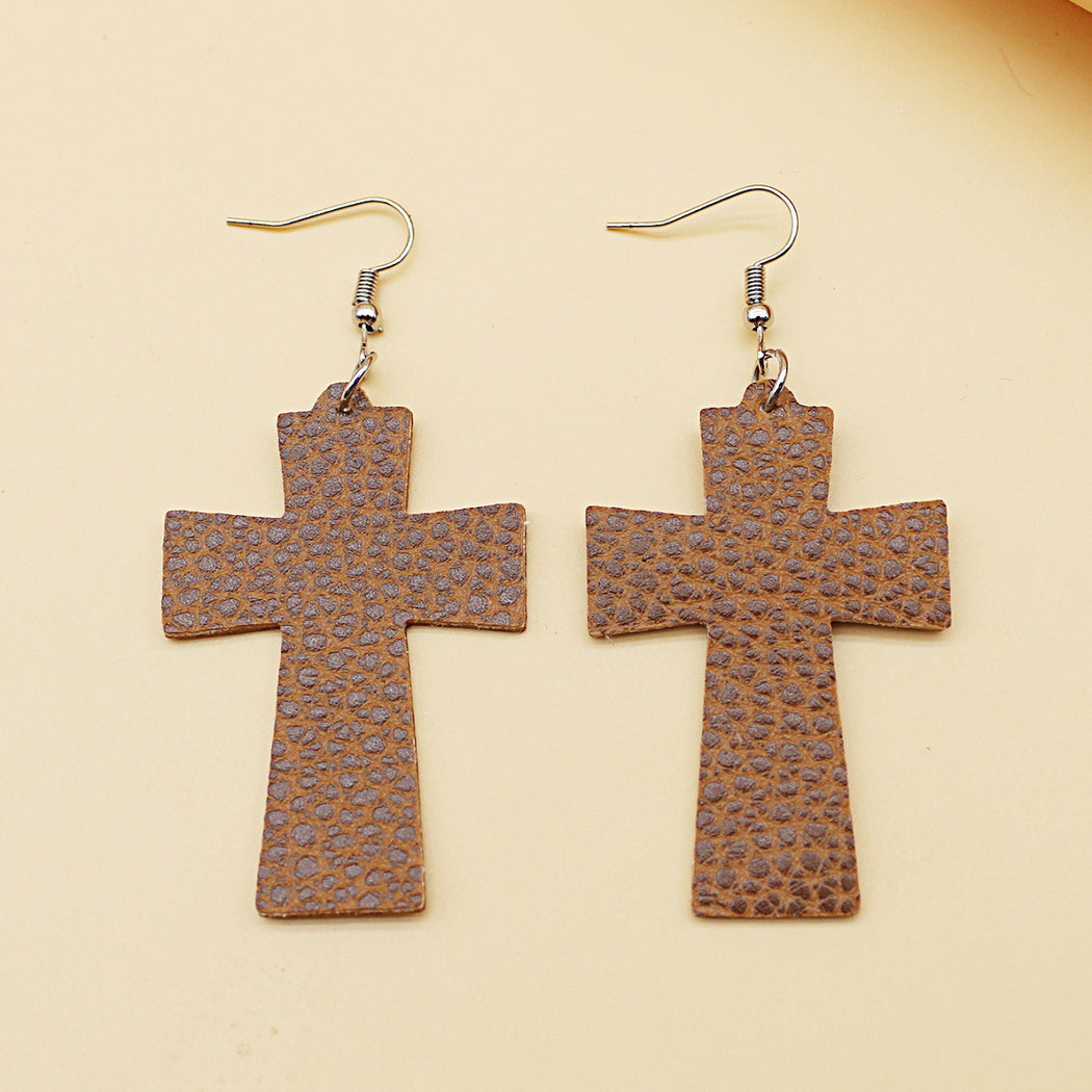 Earedge - Polka Dot Cross Drop Earrings
