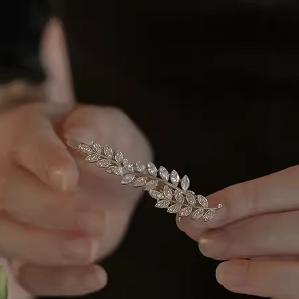 法式超仙锆石发夹 森系仙女前额侧边刘海夹一字夹子发卡头发饰品