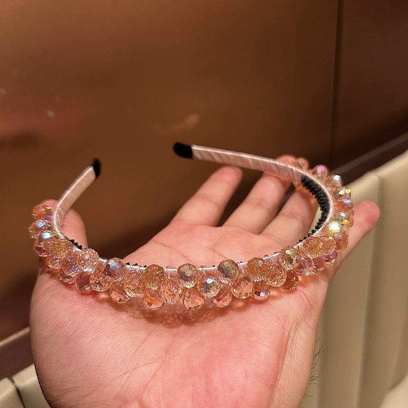 炫彩重工水晶缠绕发箍女轻奢高级感压发洗脸头箍时尚洋气卡子网红