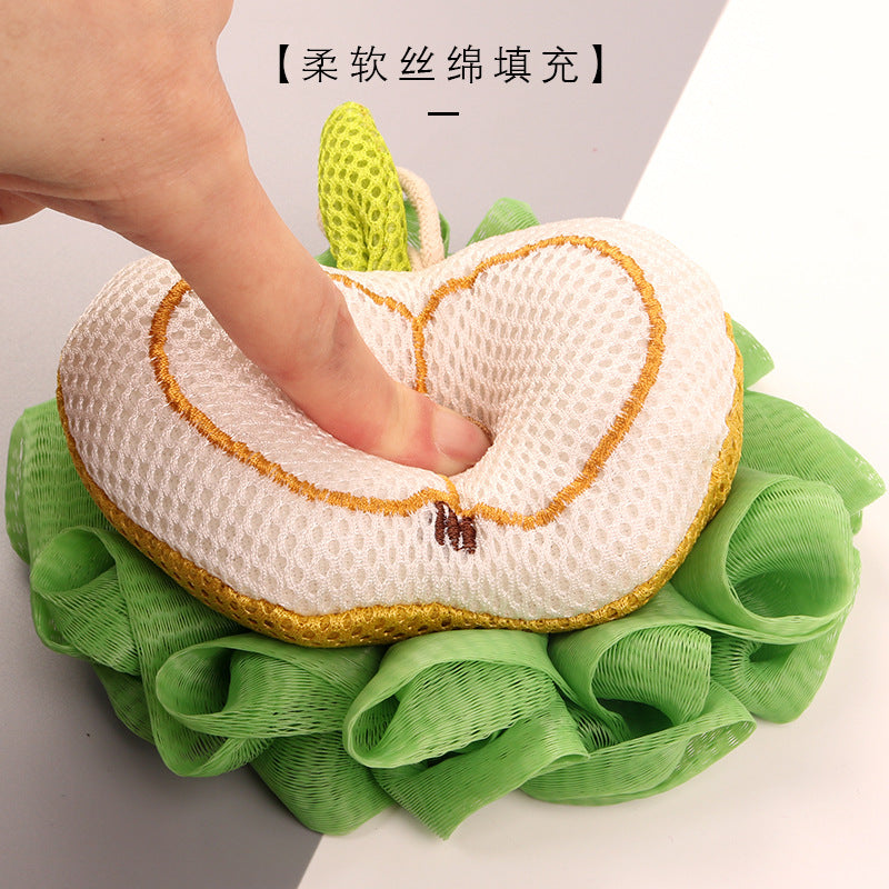 可爱水果沐浴球大号不易散花起泡球去污起泡丰富洗澡沐浴花批发