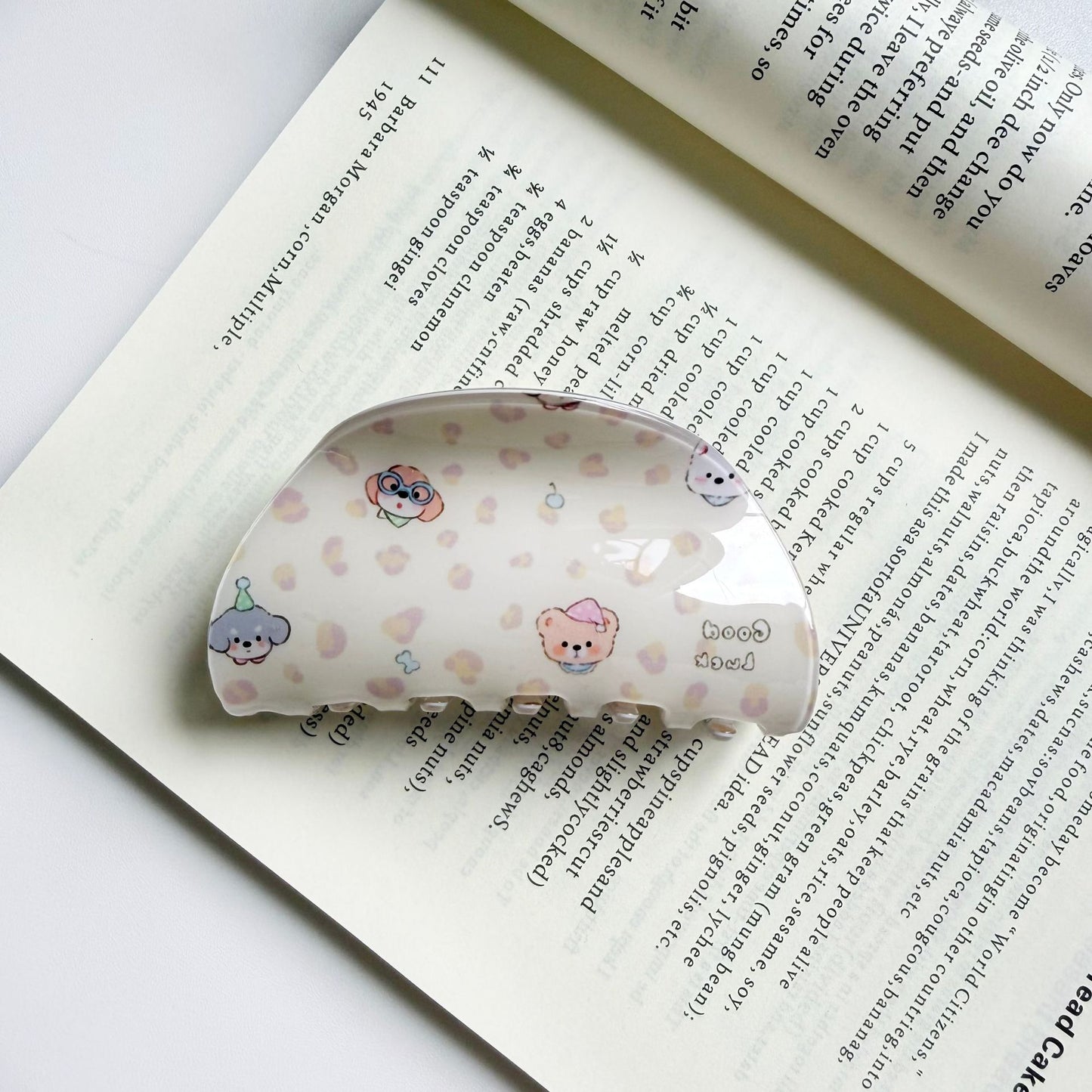 卡通印花小动物发夹可爱小狗抓夹甜美鲨鱼夹后脑勺盘发夹子头饰女