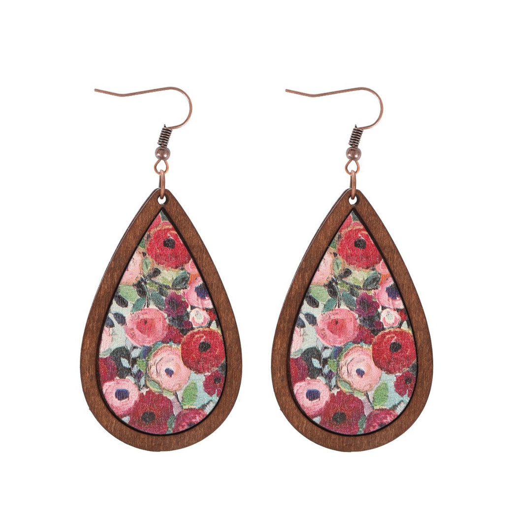 Earedge - Floral Teardrop Drop Earrings