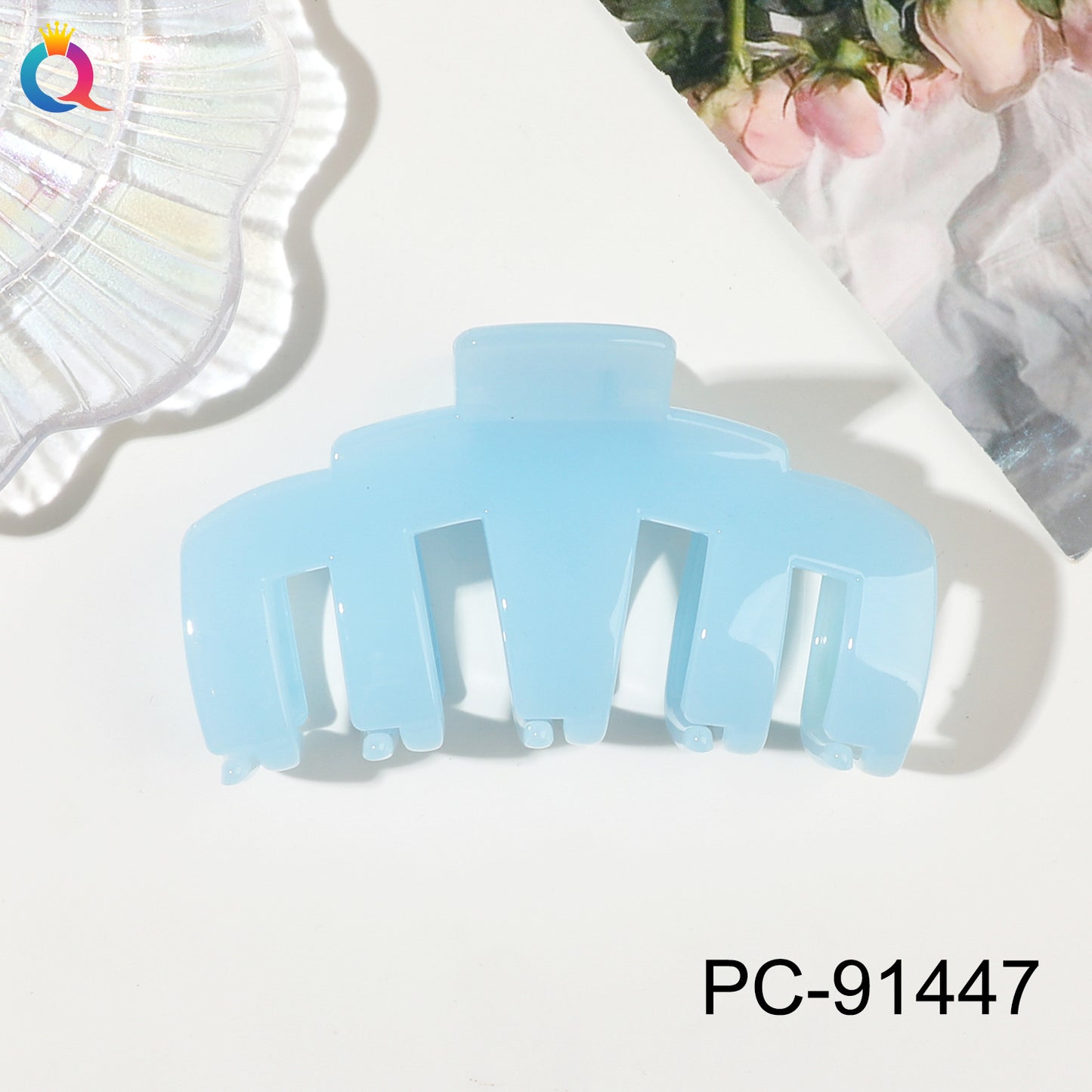 奇阅PC高端亮油机械抓夹后脑勺盘发鲨鱼夹简约高级感发夹发饰批发