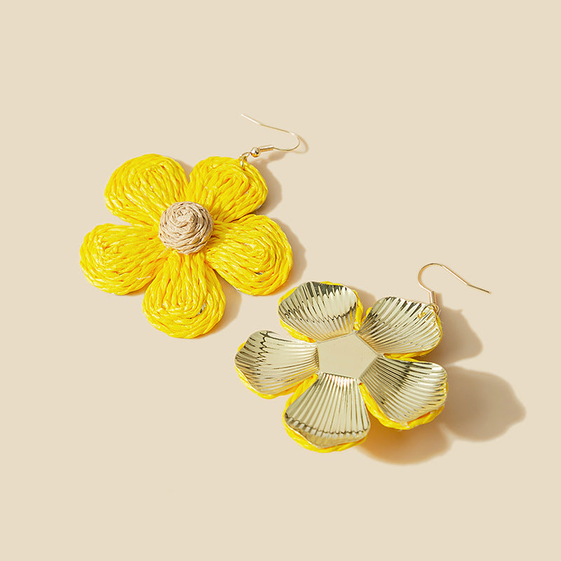 Handmade Woven Floral Earrings