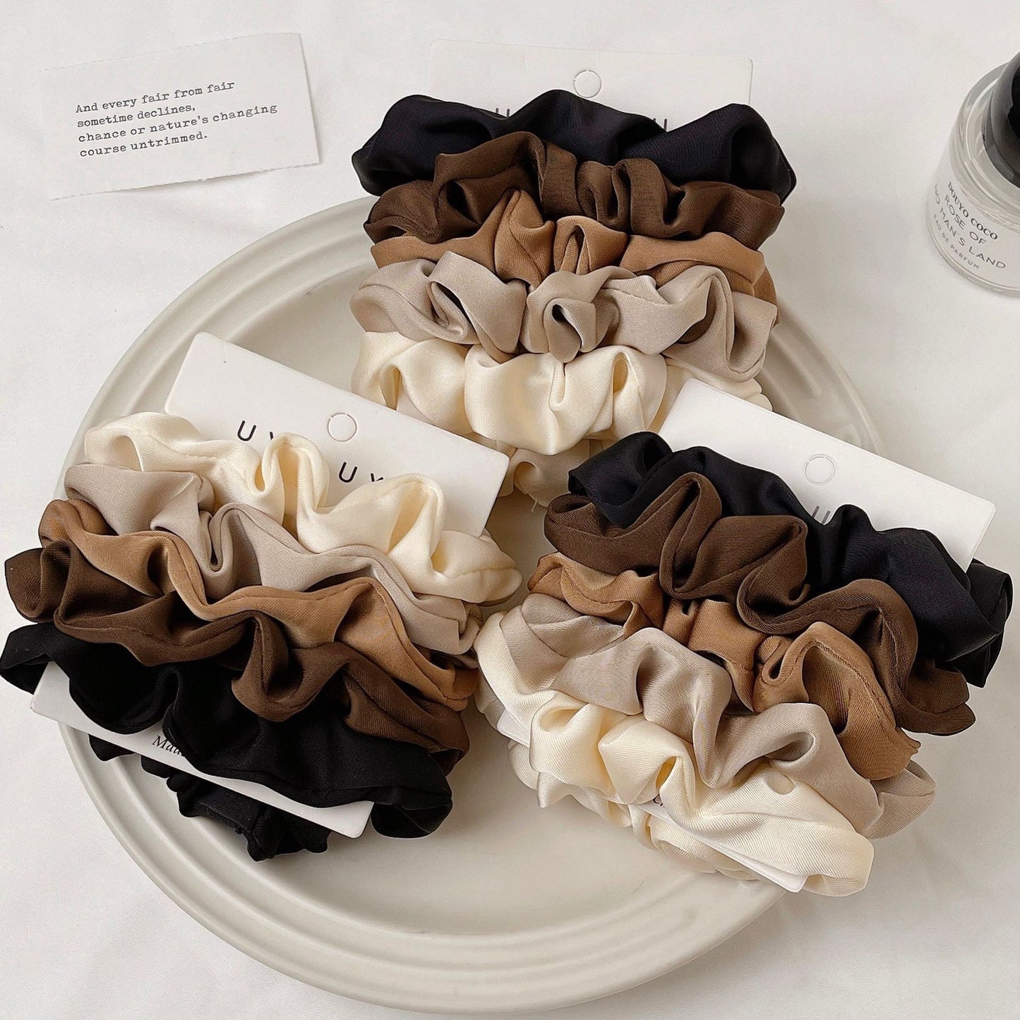 GIFTY - 5PCS Satin Hair Scrunchies Set