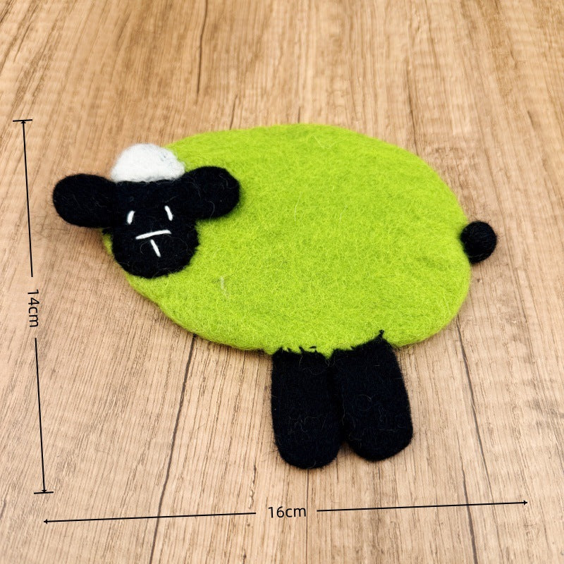 Feltery - Sheep Figure Round Coaster