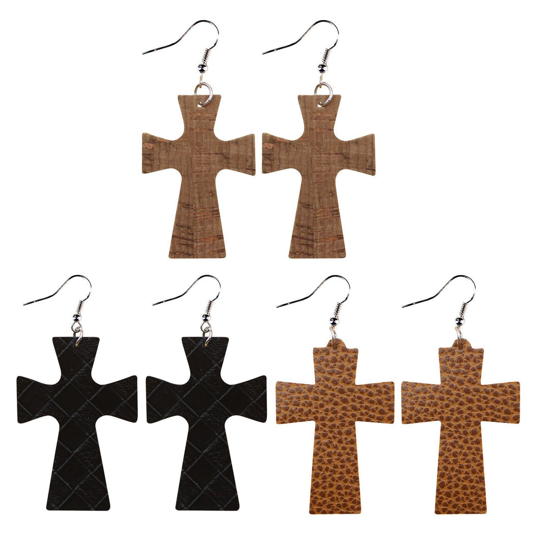 Earedge - Polka Dot Cross Drop Earrings