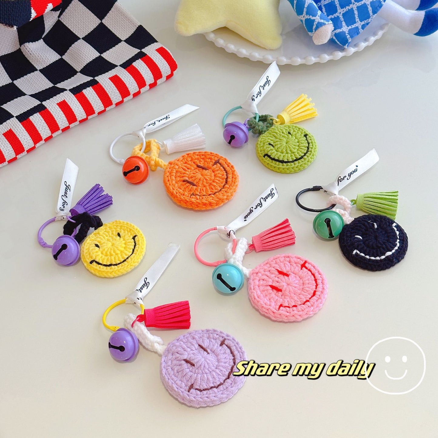 KACO - Handmade Crochet Key Chain with Smile Face Pattern