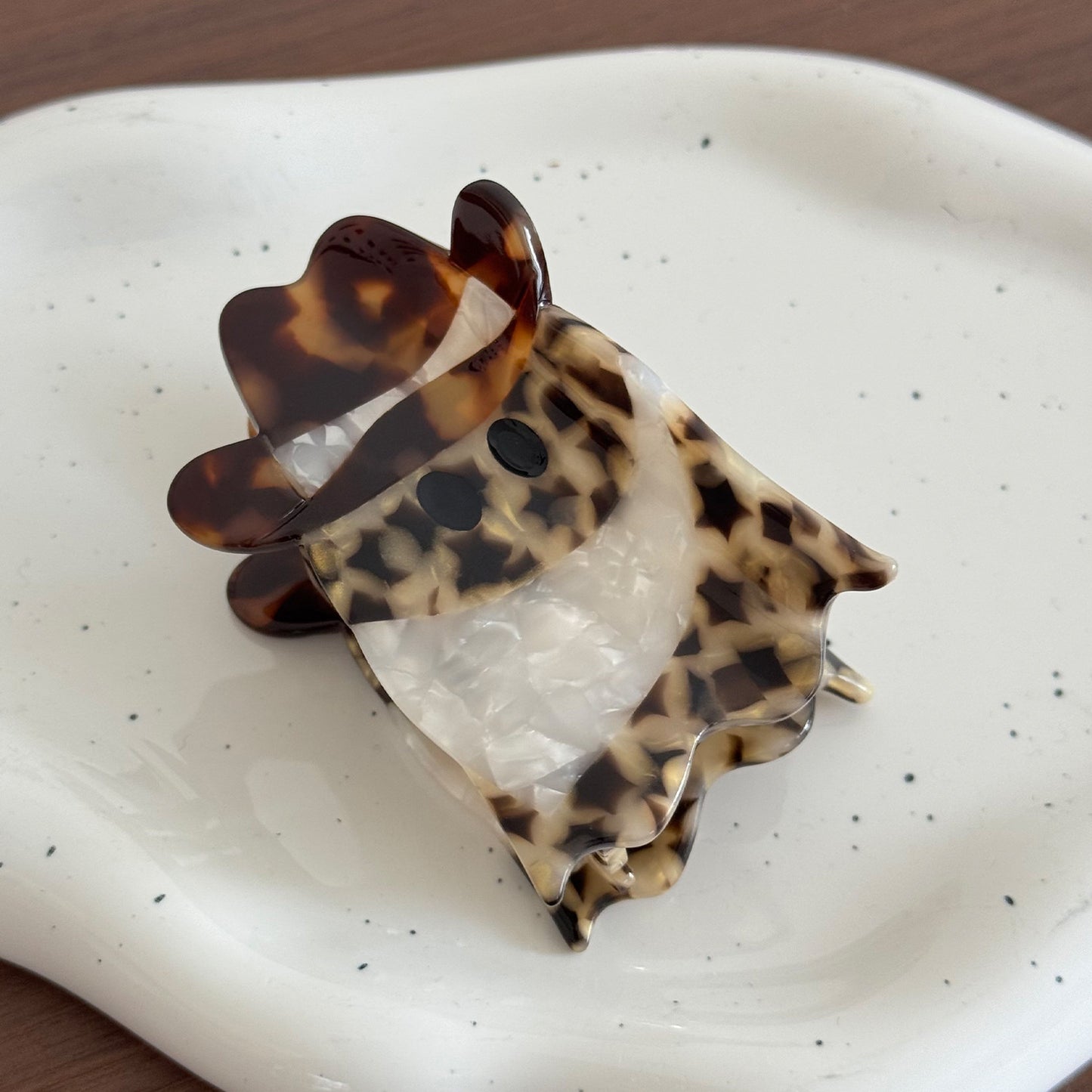 创意百搭牛仔发夹半扎发醋酸抓夹高马尾盘发鲨鱼夹复古豹纹头饰