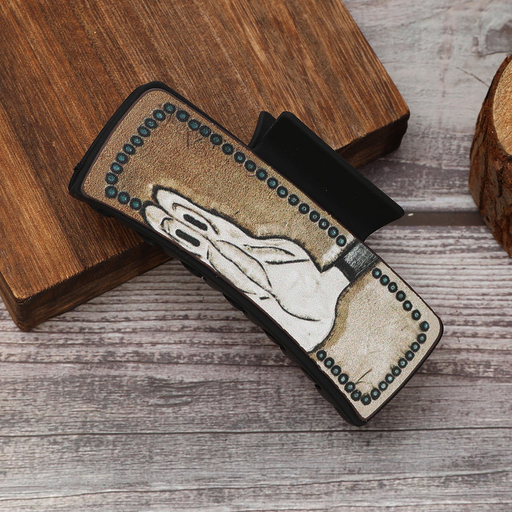 Beau - White Bull Skull Hair Claw