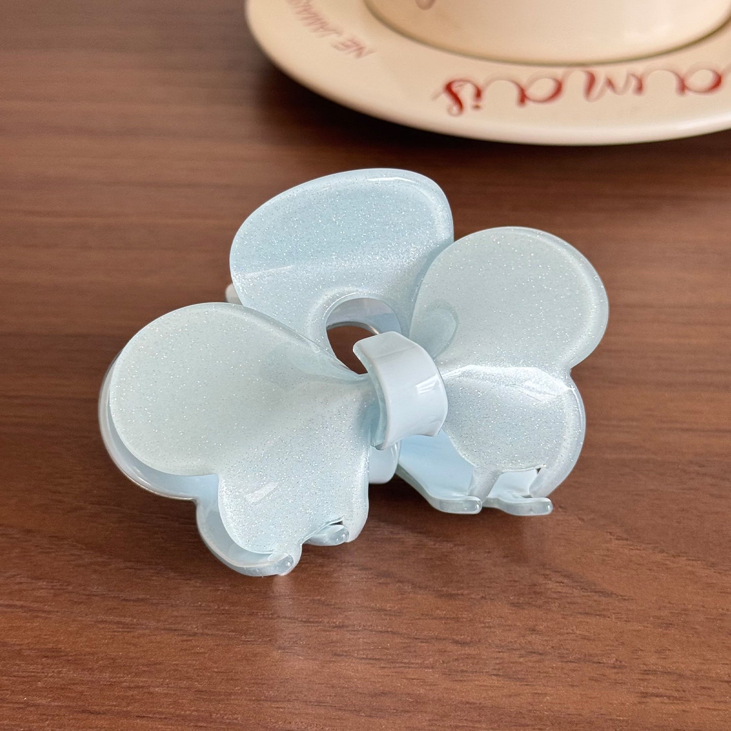 高级感醋酸抓夹立体蝴蝶结百搭发夹清新闪粉鲨鱼夹盘发马尾夹发饰