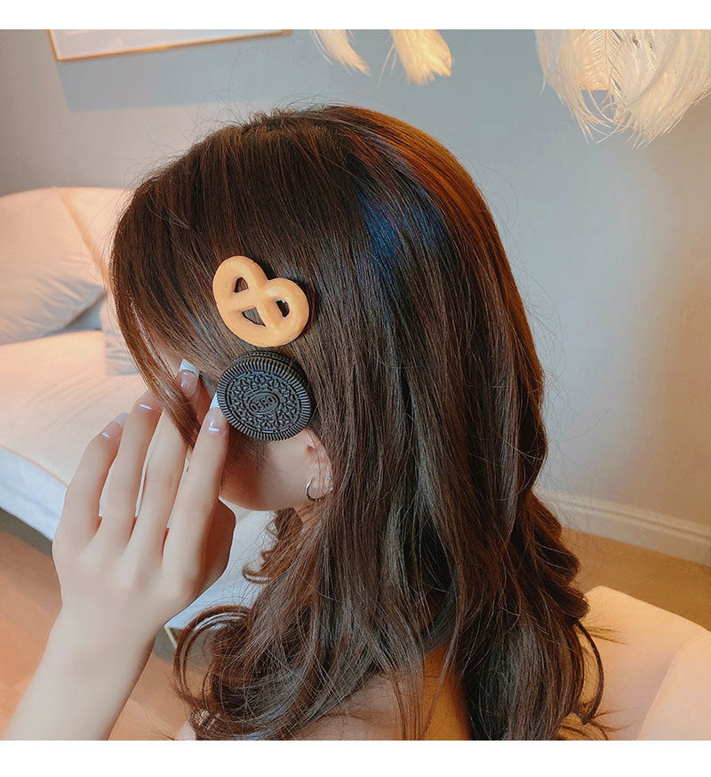 Gifty - 6pcs Cookie Shape Hair Clip Handmade