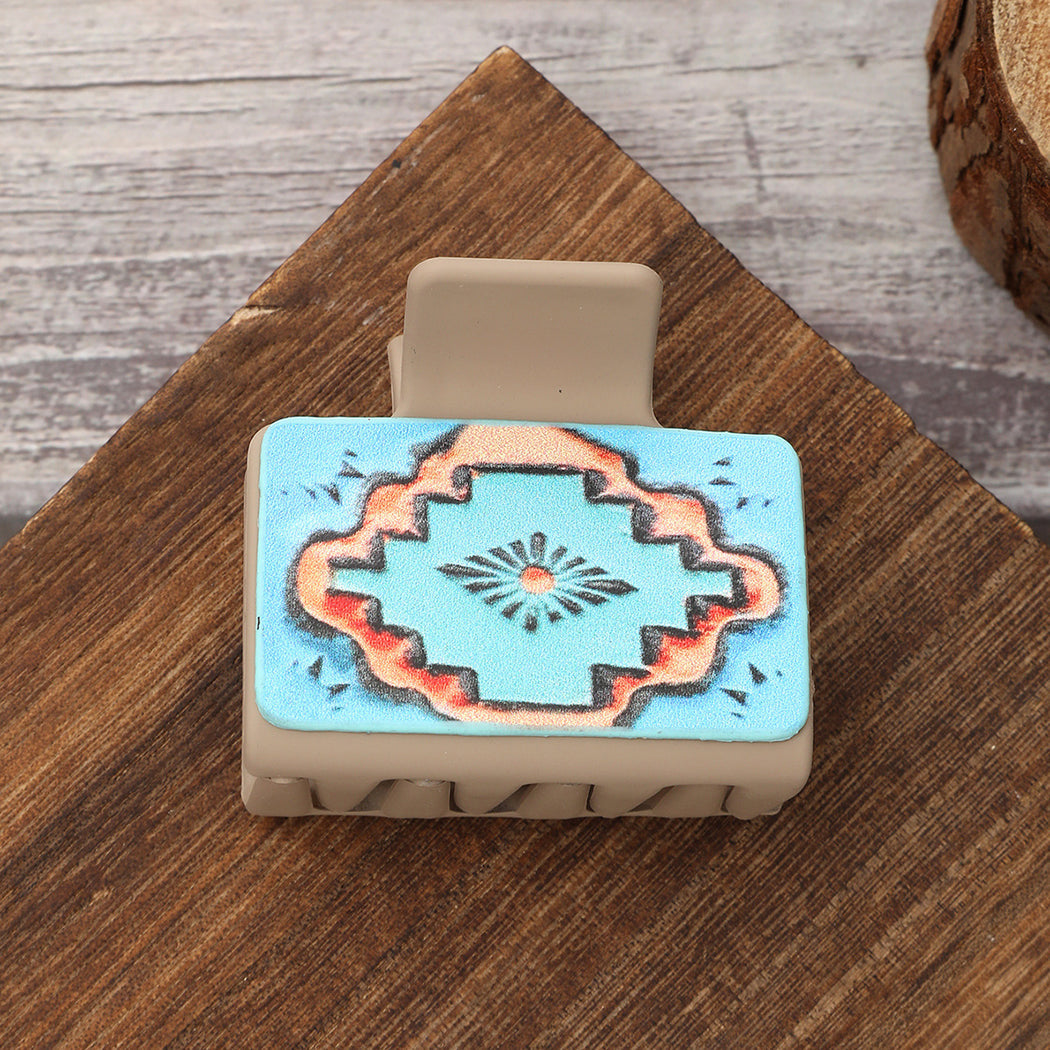 Beau - Turquoise Cactus Motif Hair Claw