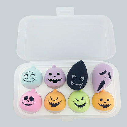 Spongo Halloween 8PCS Makeup Sponges: Versatile Dry and Wet Use with Complementary Container