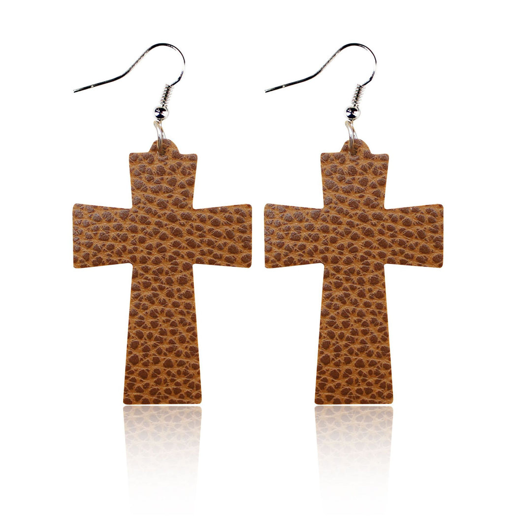Earedge - Polka Dot Cross Drop Earrings