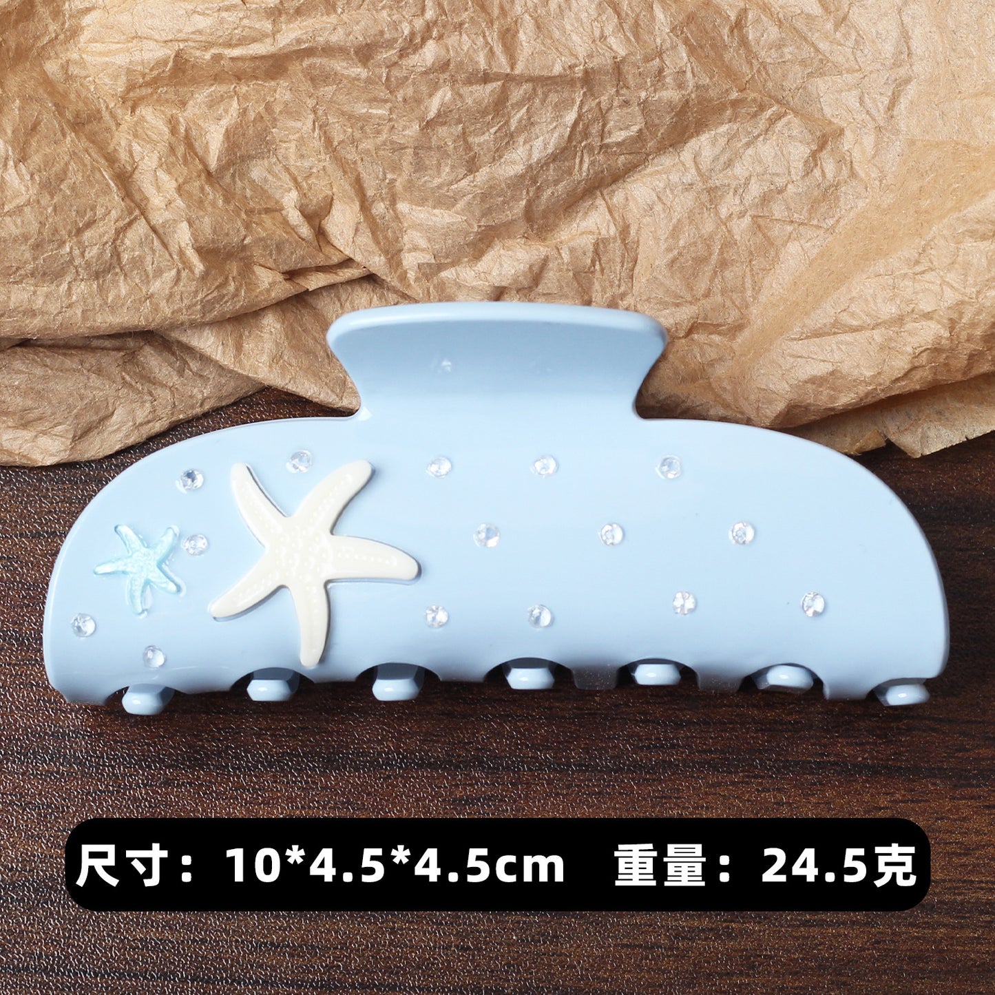 甜美蝴蝶结花朵发夹田园风小雏菊碎花水钻抓夹超仙海边度假鲨鱼夹