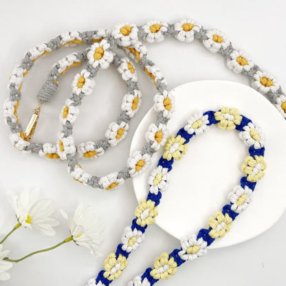 Handmade Crochet Daisy Flower Phone and Bag Lanyard