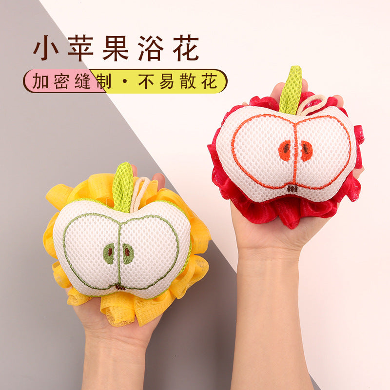 可爱水果沐浴球大号不易散花起泡球去污起泡丰富洗澡沐浴花批发